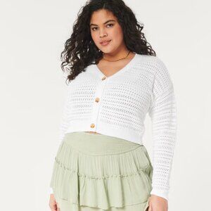 Hollister Easy Open-Stitch Crochet-Style Cardigan Cozy Size Small New NWOT